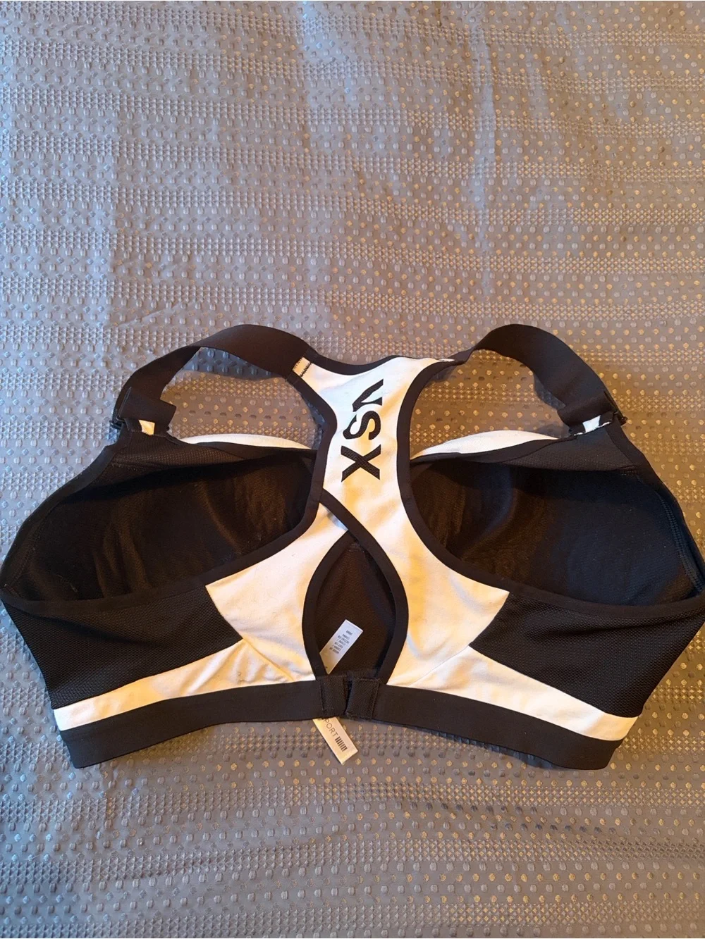 Victoria’s Secret VSX White & Black Racerback Sports Bra - Picture 2 of 3